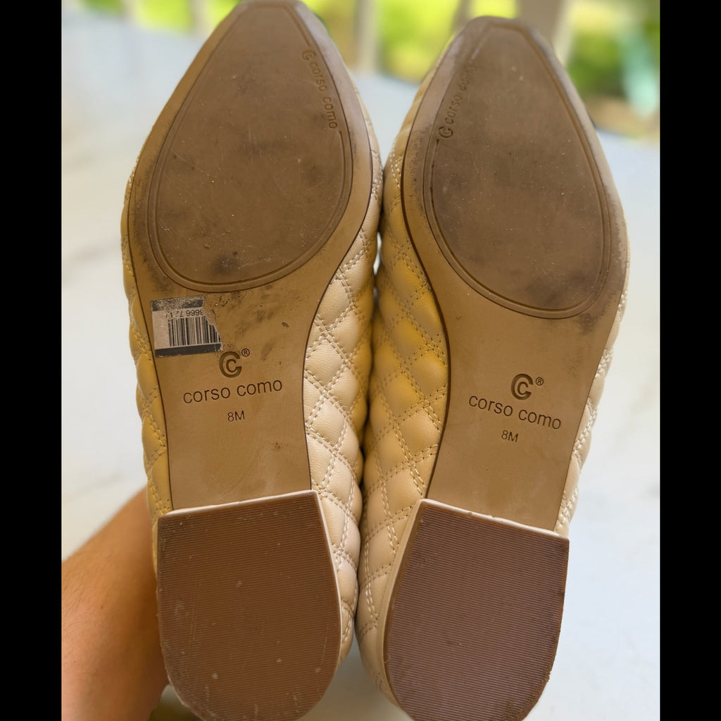Corso Como Quilted Pointed-Toe Flats Size 8