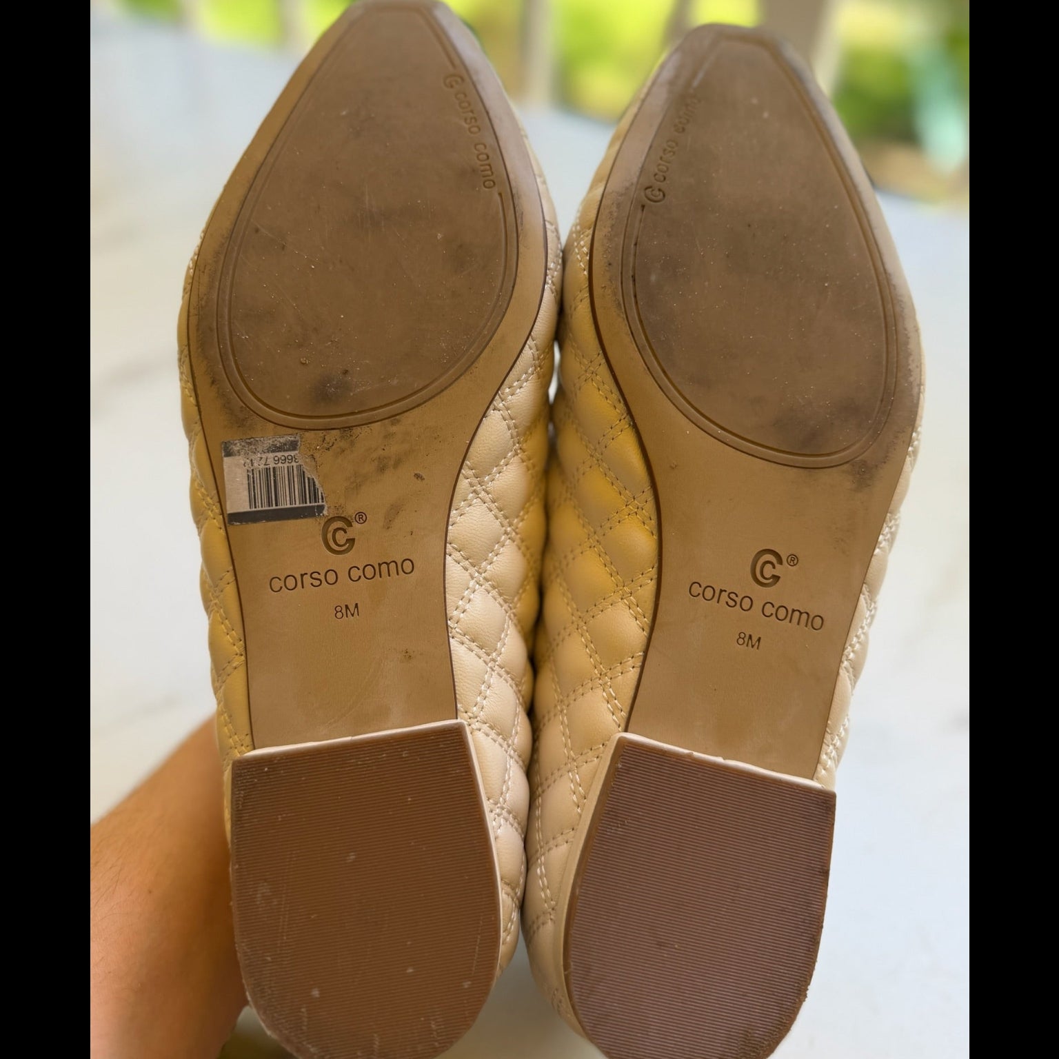 Corso Como Quilted Pointed-Toe Flats Size 8
