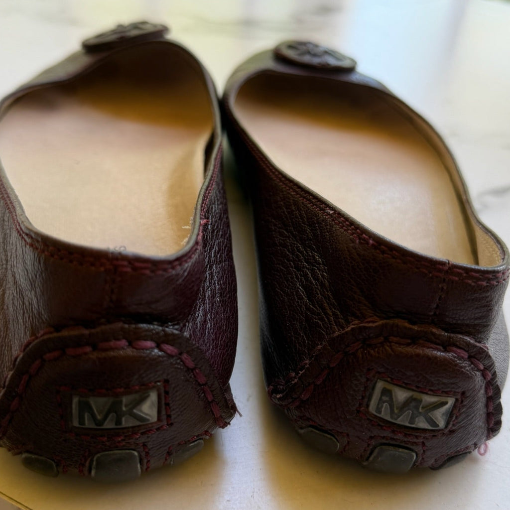 Michael Kors Brown Leather Driver Flats Size 7.5
