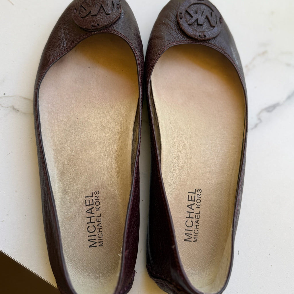 Michael Kors Brown Leather Driver Flats Size 7.5