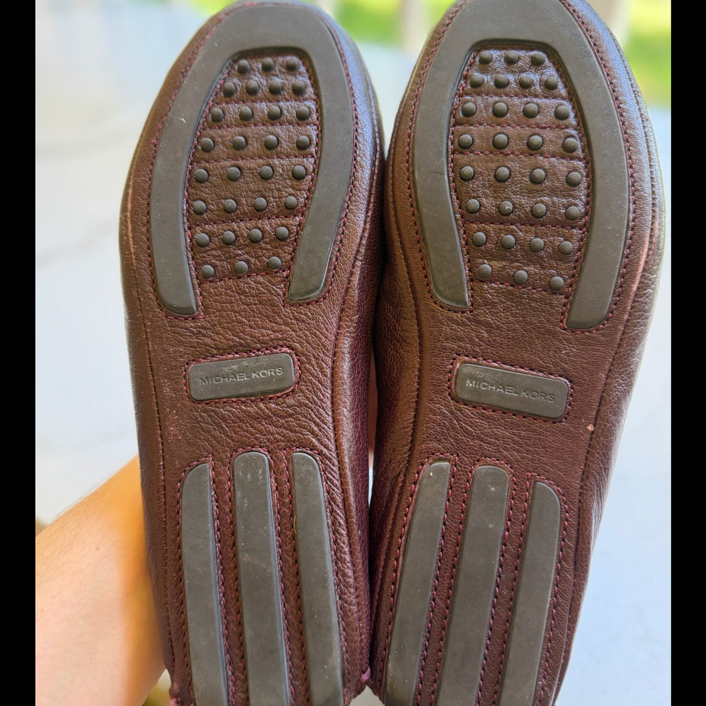 Michael Kors Brown Leather Driver Flats Size 7.5