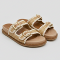 Aldo Woven Double Buckle Slide Sandals Size 8