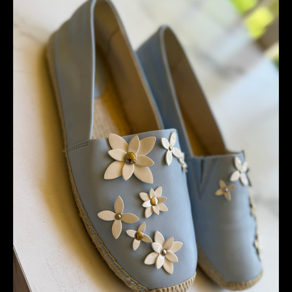 Michael Kors Floral Leather Espadrilles Size 8.5
