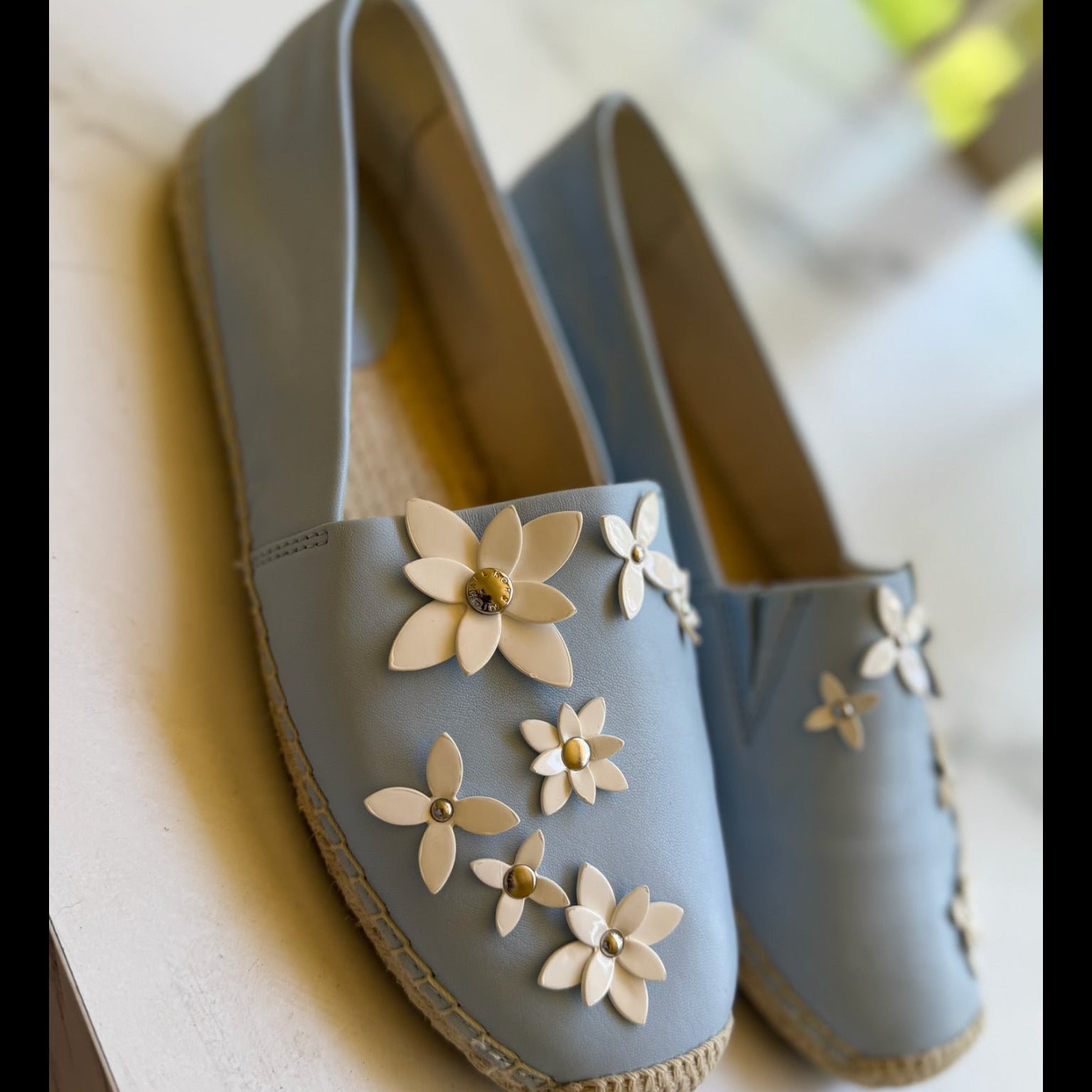 Michael Kors Floral Leather Espadrilles Size 8.5