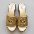 Michael Kors Gold Cork Wedge Sandals Size 8