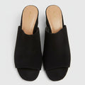 Aldo Black Suede Block Heel Mules Size 8.5
