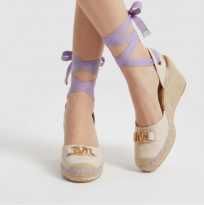 Valentino by Mario Valentino Roxana VLOGO Wedge Sandal Size 38