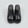 David Isaac Black Platform Sandals Size 8