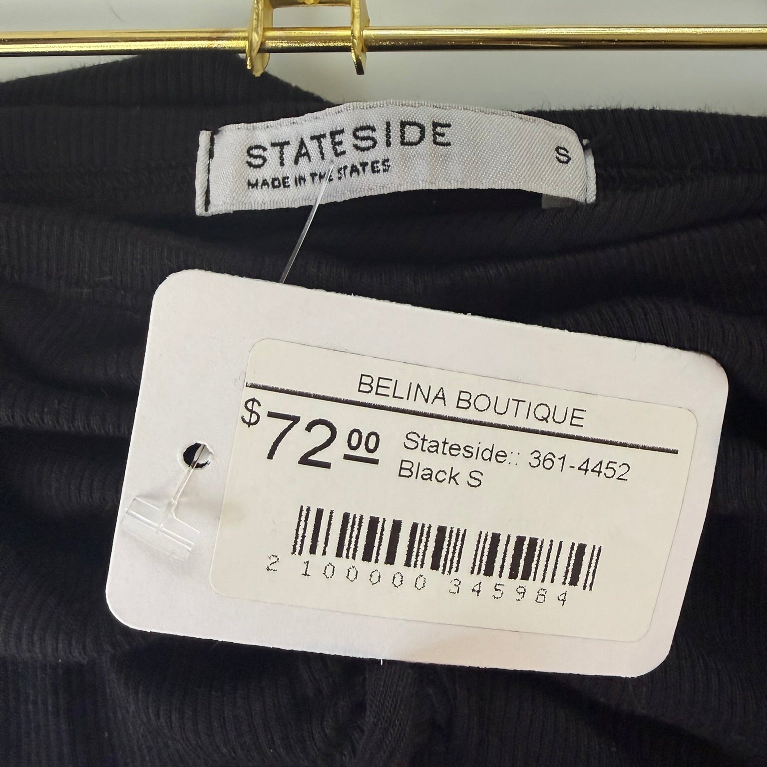 Stateside Black Ruched Tub Top Size Small