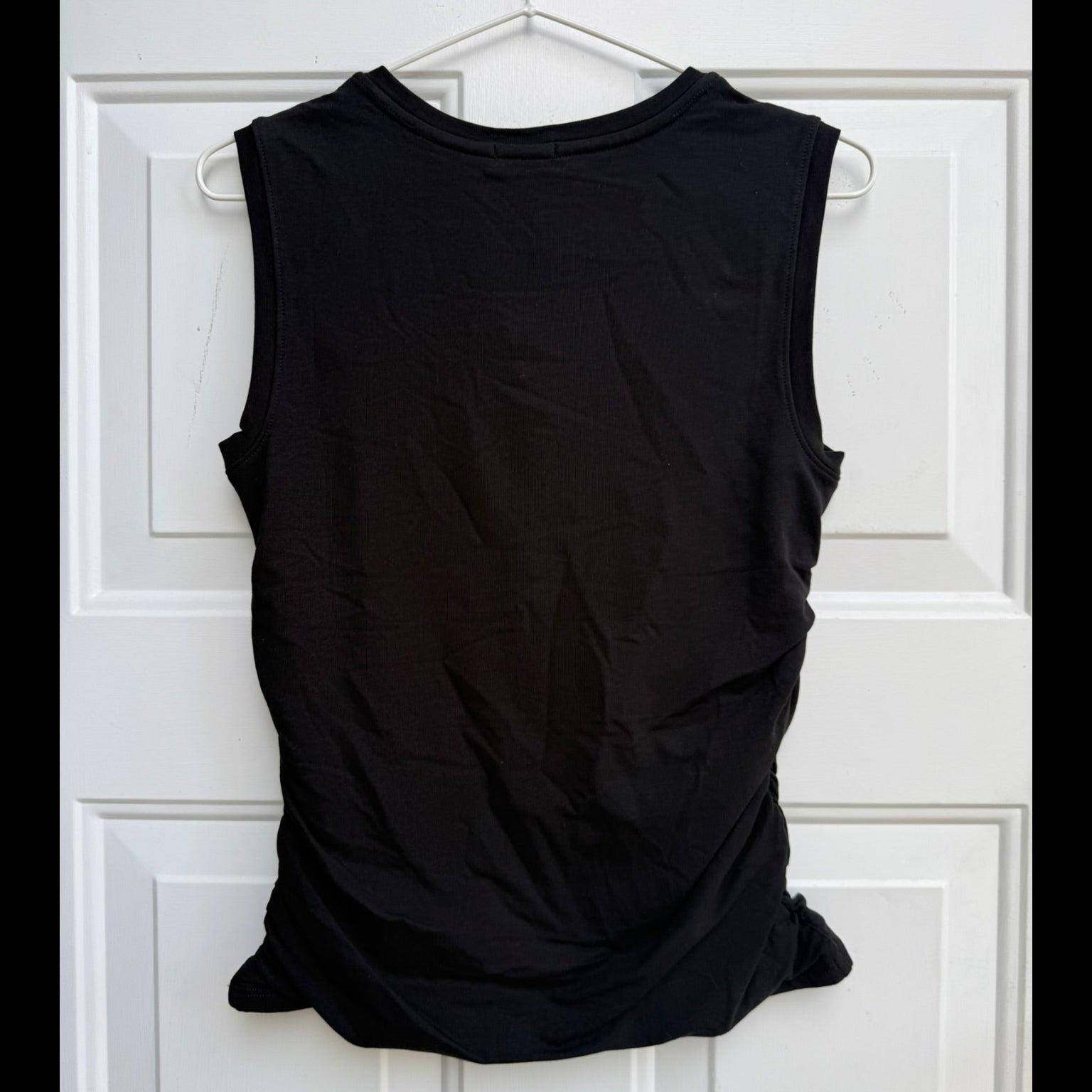 ATM Anthony Thomas Melillo Black Ruched Sleeveless V-Neck Size Small