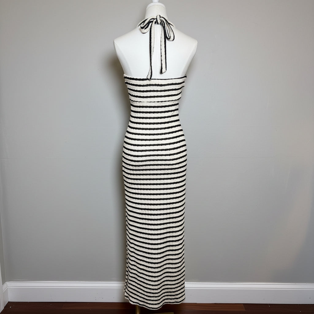 Illa Illa Striped Bodycon Midi Dress Size Small