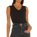 ATM Anthony Thomas Melillo Black Ruched Sleeveless V-Neck Size Small