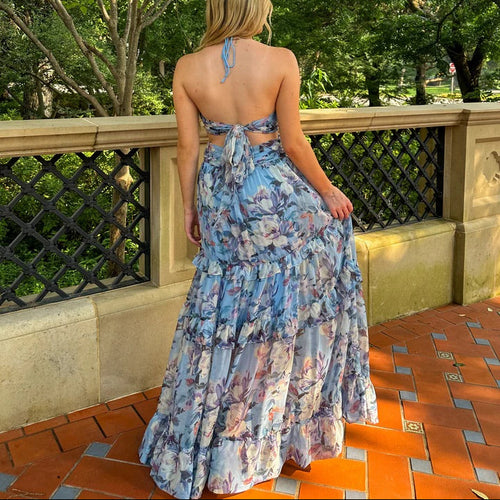 ASTR The Label Kitsune Floral Cutout Maxi Dress – Chiffon, Size S