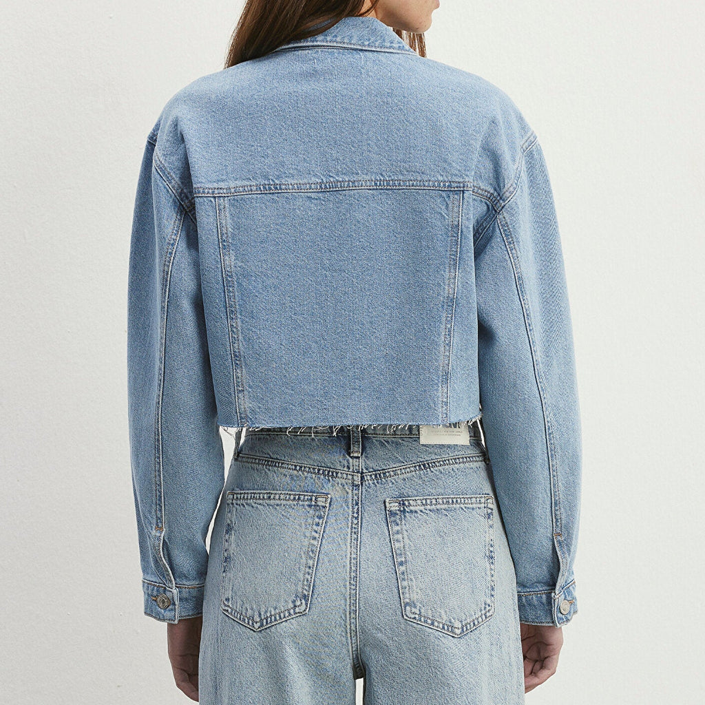 Mavi Brenda Mid Blue 90's Raw Hem Jacket Size Medium