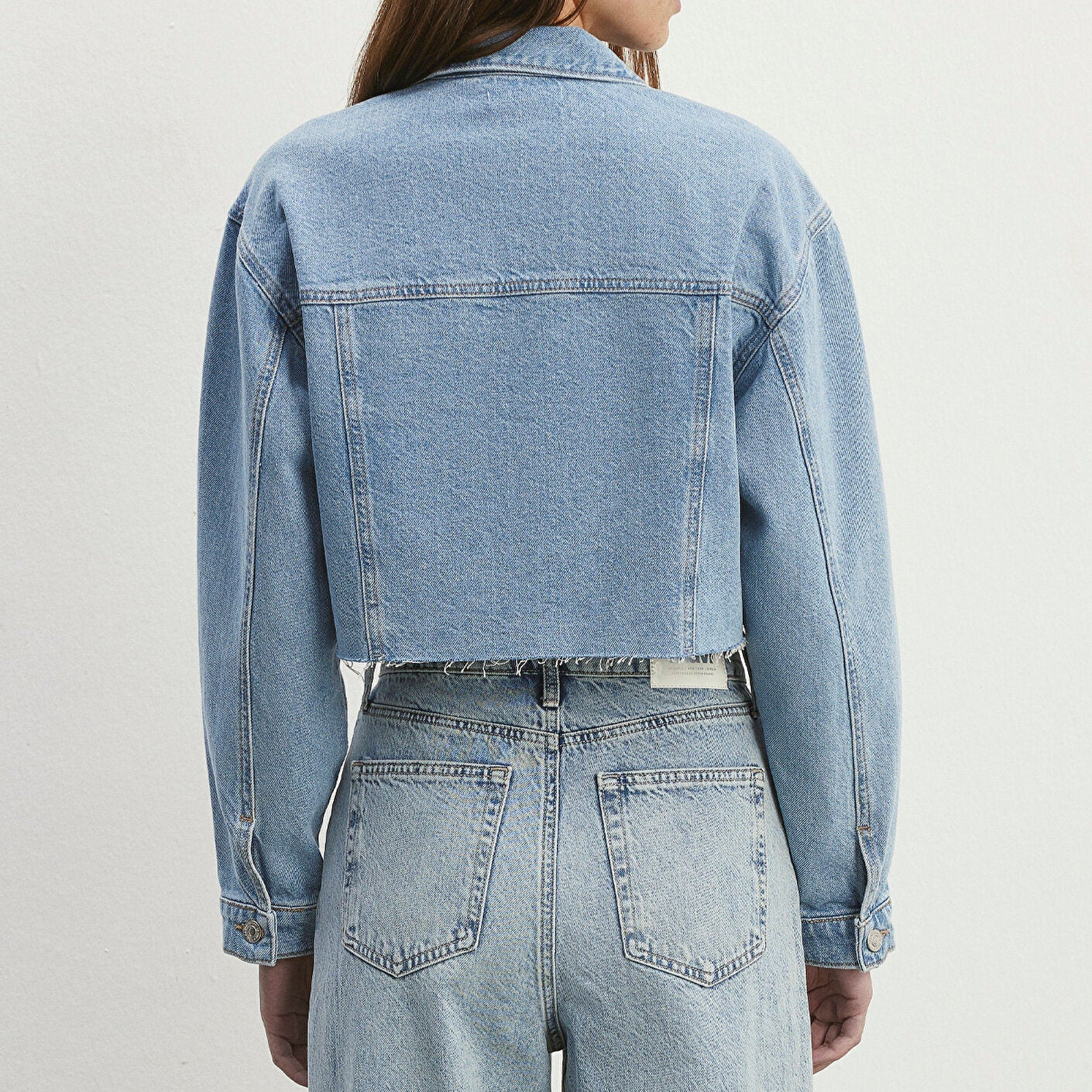 Mavi Brenda Mid Blue 90's Raw Hem Jacket Size Medium