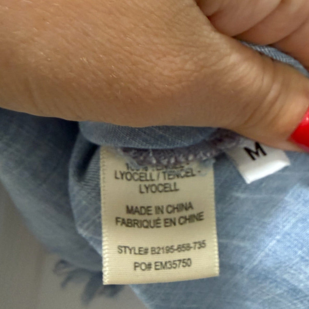 Bella Dahl Striped Tencel Button-Down Shirt Size M | Lightweight Casual Blouse