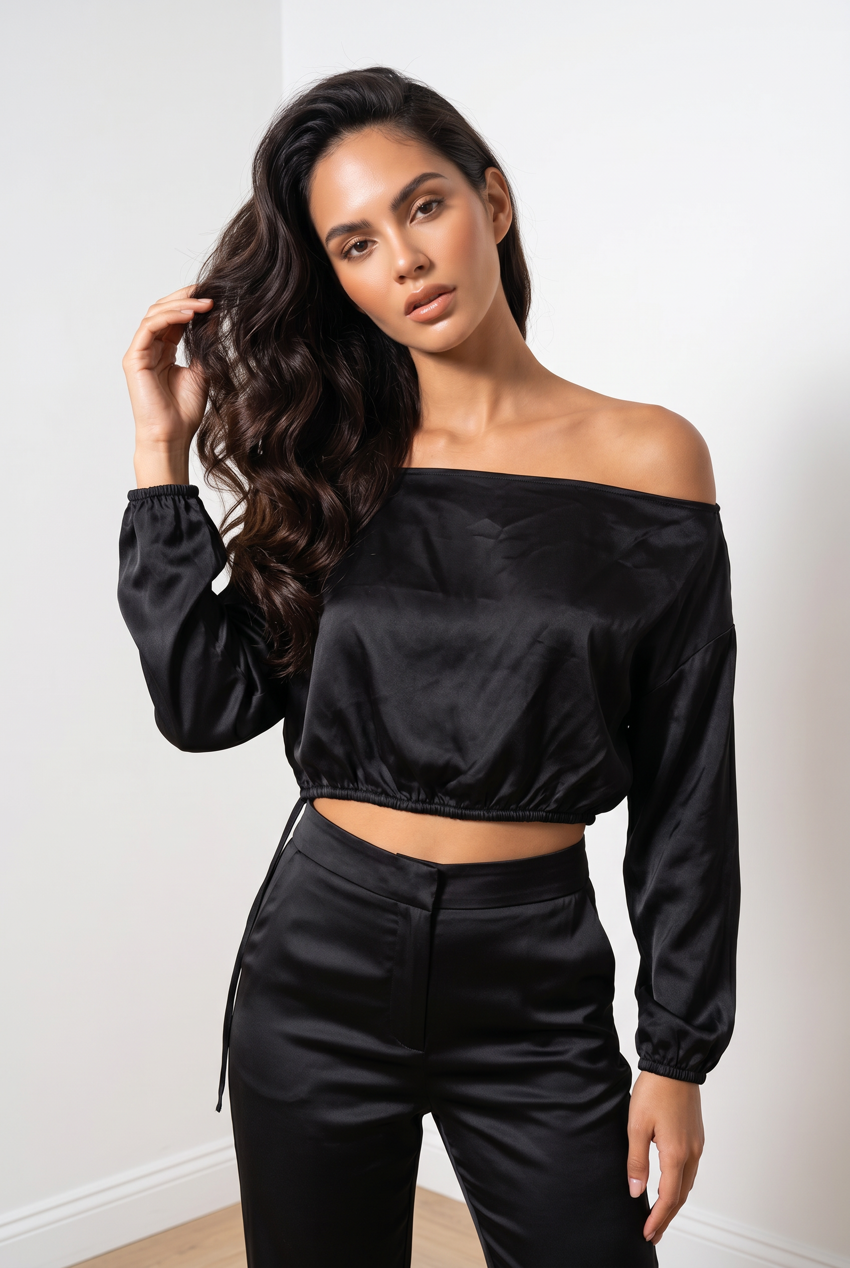 Serra by Joie Rucker Satin Crop Top Size S