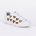 Ash Nikita Sequin Heart White Leather Sneakers Size 37