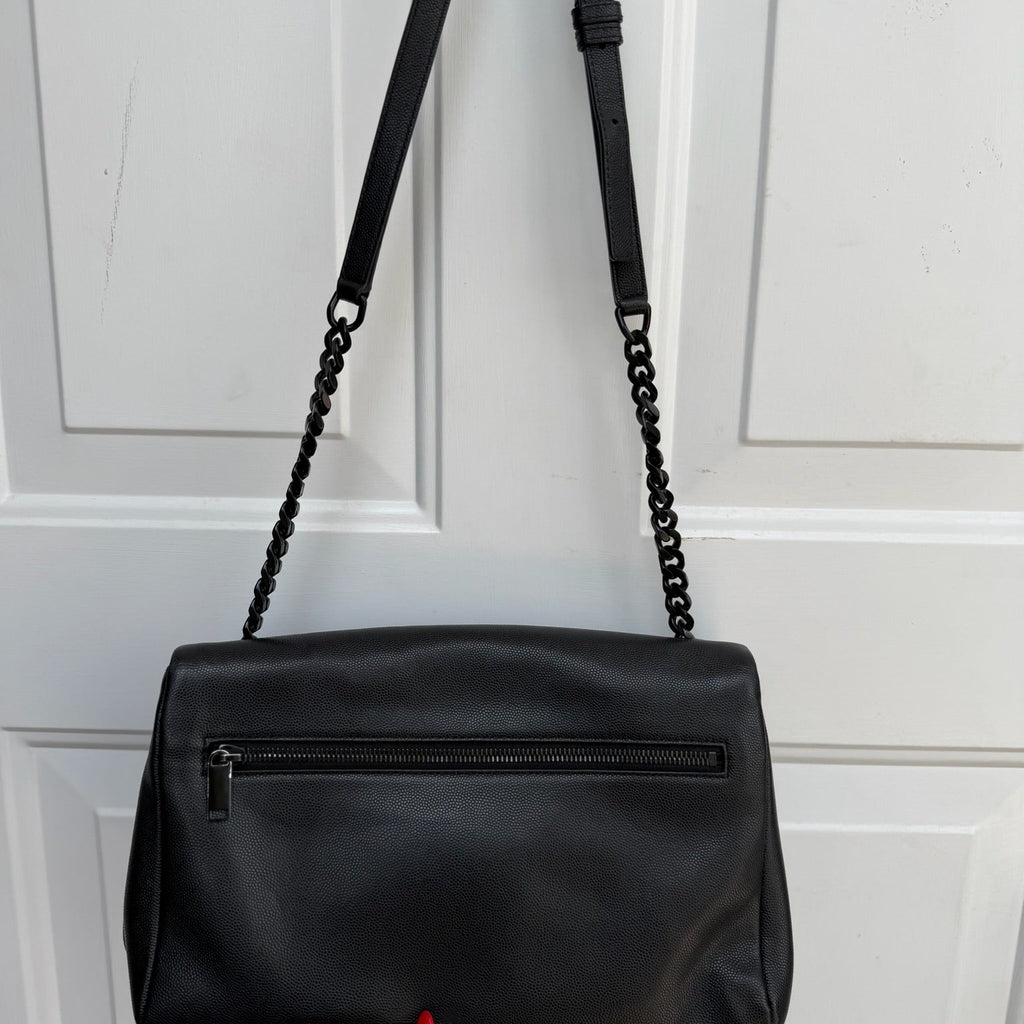Saint Laurent Black Leather Monogram Shoulder Bag