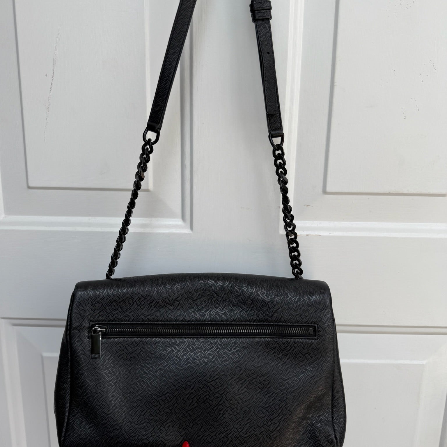 Saint Laurent Black Leather Monogram Shoulder Bag