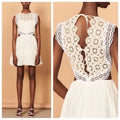 Sandro White Lace Cut-Out Dress Size Small (38)