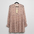 Elan Printed Tiered Shift Dress Size S