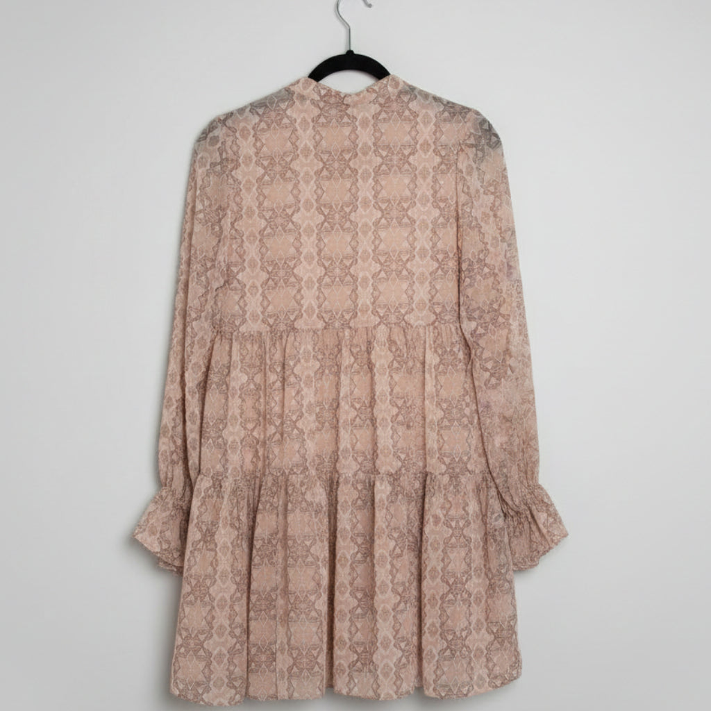 Elan Printed Tiered Shift Dress Size S