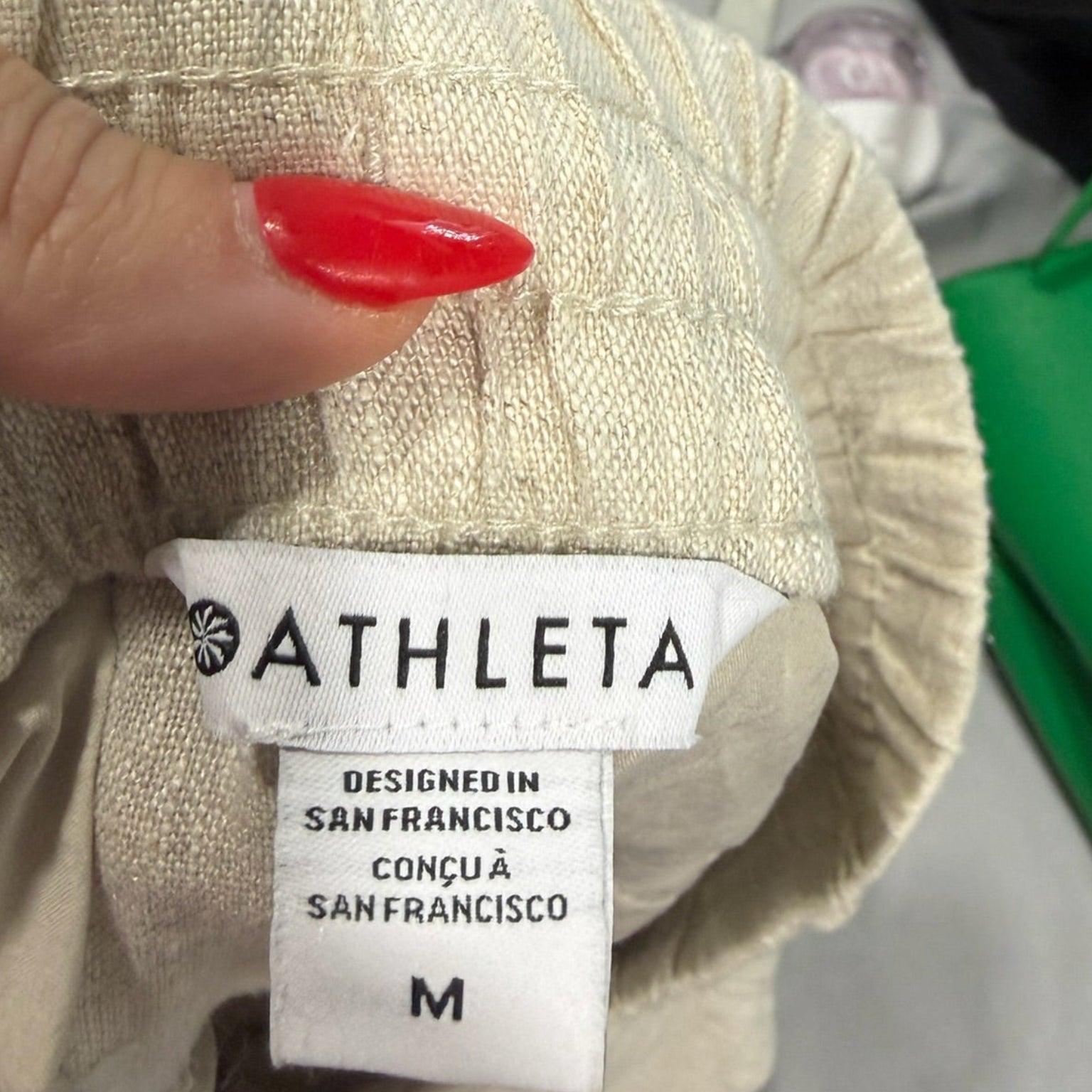Athleta Linen Pull On Jogger Pants Size M