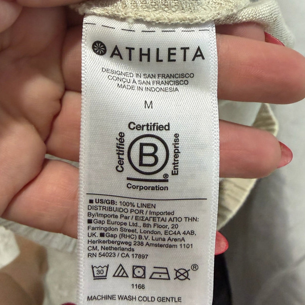 Athleta Linen Pull On Jogger Pants Size M
