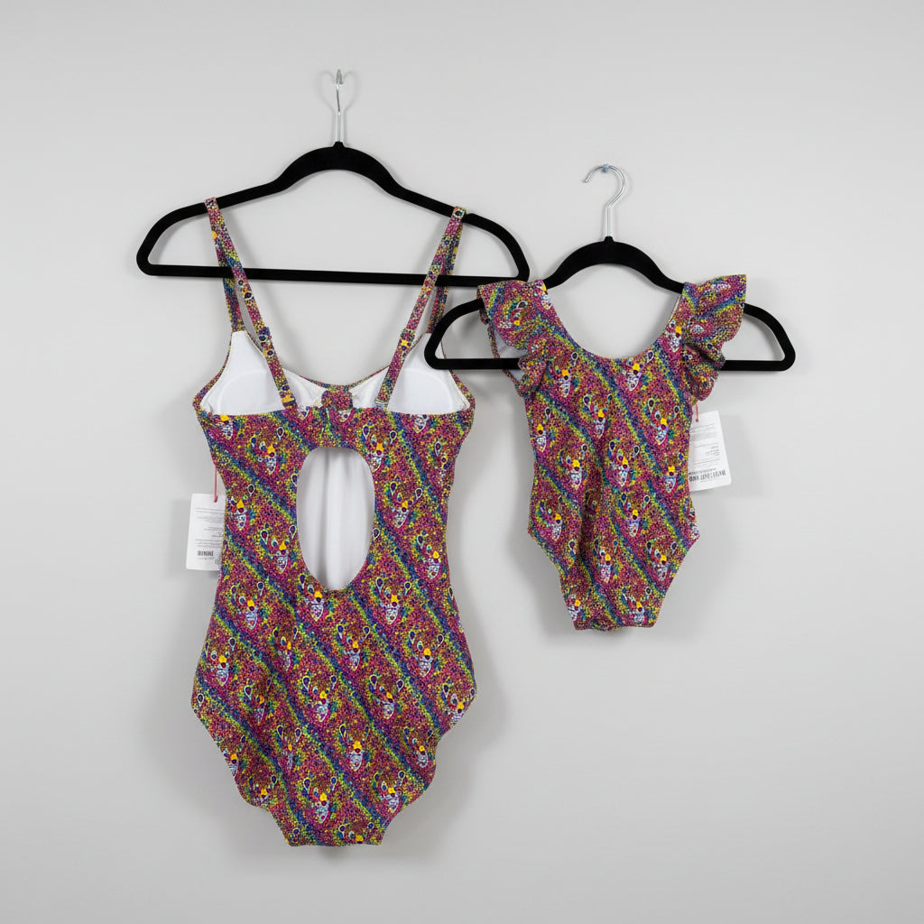 Posh Peanut x Lisa Frank One-Piece, Mommy & Me Swimsuit Womens M Baby 18-24 Months
