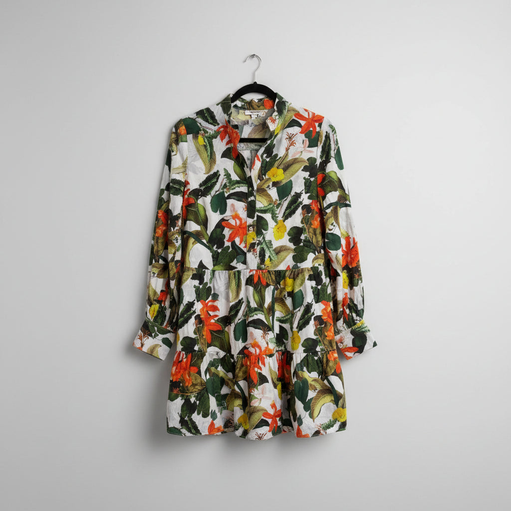 Alice & Olivia Floral Tiered Shirtdress Size M