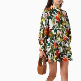 Alice & Olivia Floral Tiered Shirtdress Size M