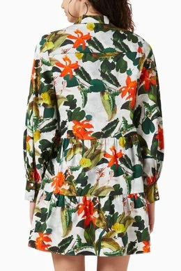 Alice & Olivia Floral Tiered Shirtdress Size M