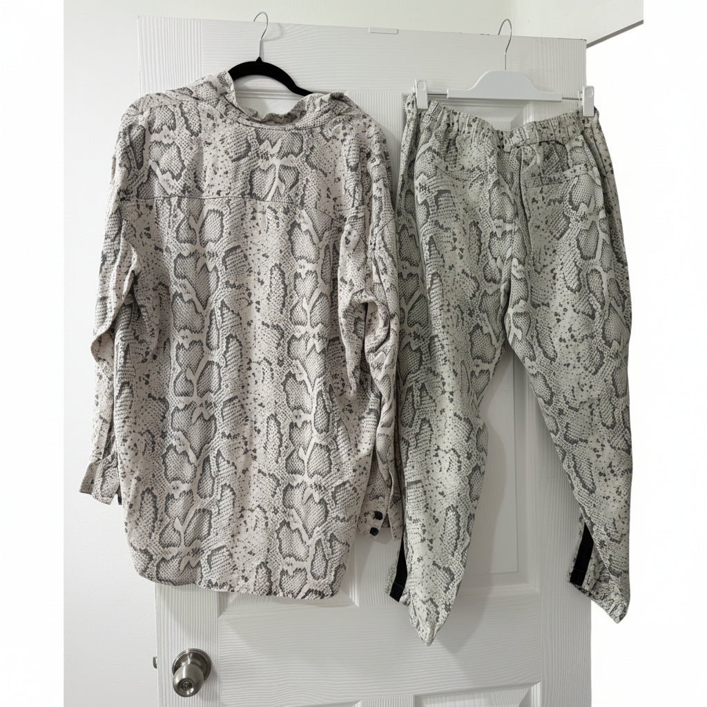 Pam & Gela Snakeprint Button Down Shirt and Pants Set Size M