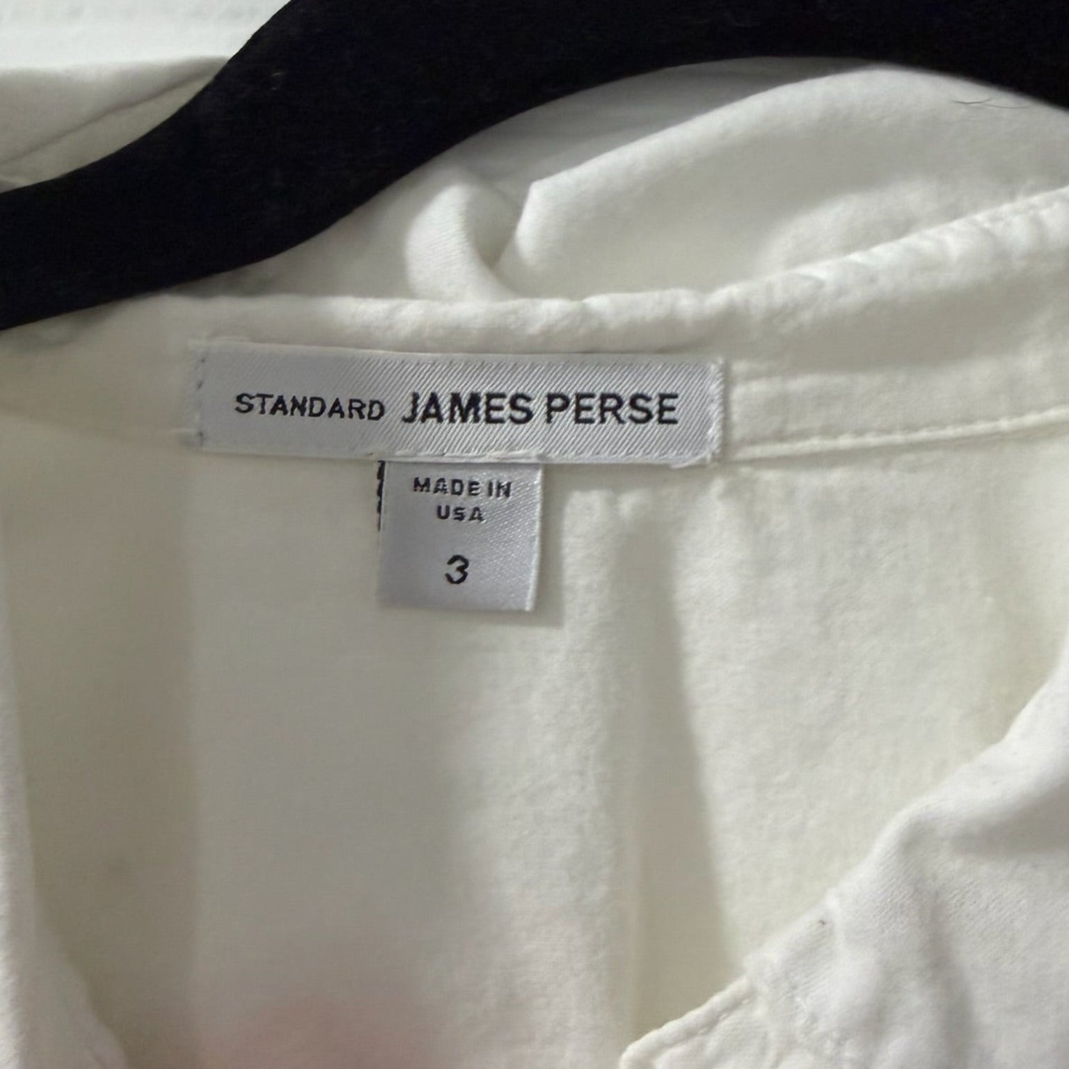 James Perse White Button-Down Long Sleeve Shirt Size 3 (Large)