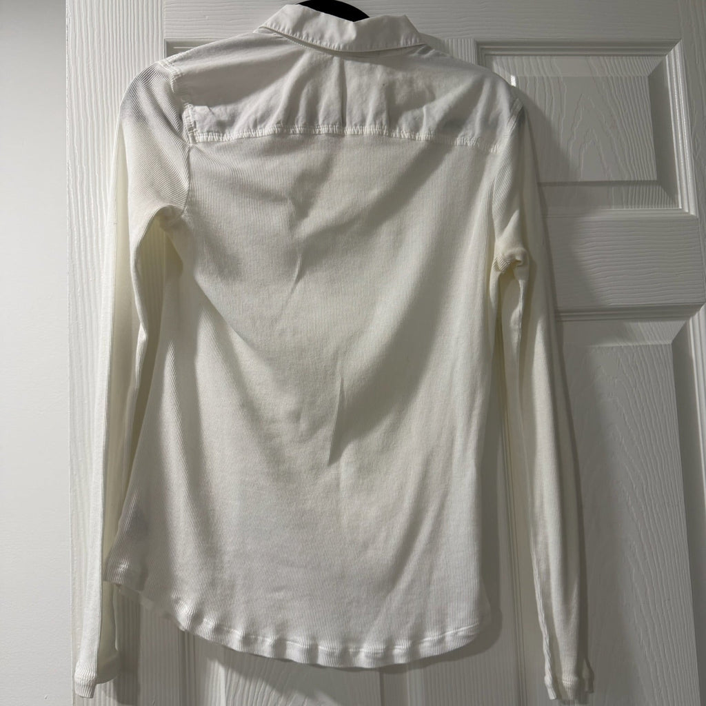James Perse White Button-Down Long Sleeve Shirt Size 3 (Large)