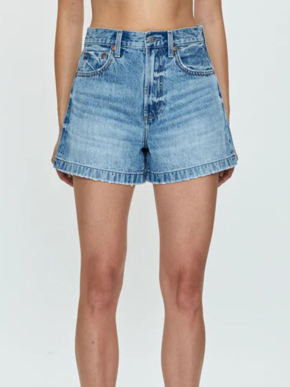 Pistola High Rise Denim Cutoff Shorts – Light Wash, Size 25