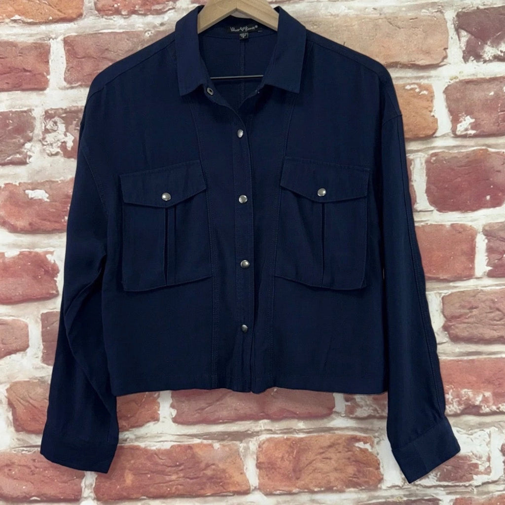 Velvet Heart lightweight navy blue utility shirt jacket Size Medium
