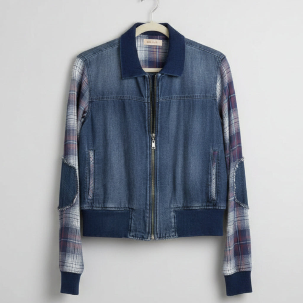 Bella Dahl Mixed Media Denim Jacket Size M