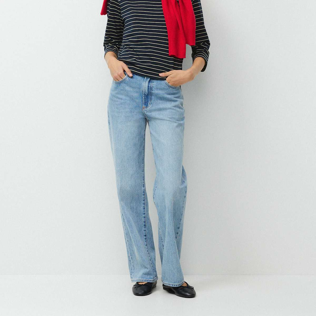 Denim Forum Farrah High Rise Wide Jeans Size 26