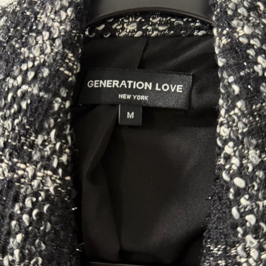 Generation Love Tweed Double-Breasted Blazer Size M