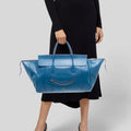Celine Smile Luggage Tote Blue Leather Spring 2026 by Michael Rider | Designer Handbag