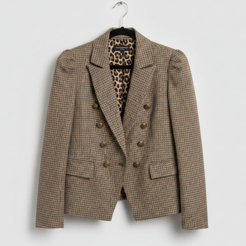 Generation Love Plaid Double Breasted Blazer Size M