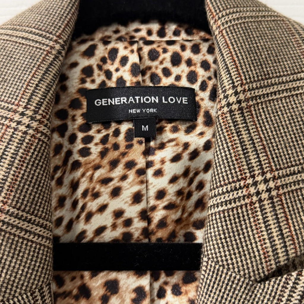 Generation Love Plaid Double Breasted Blazer Size M