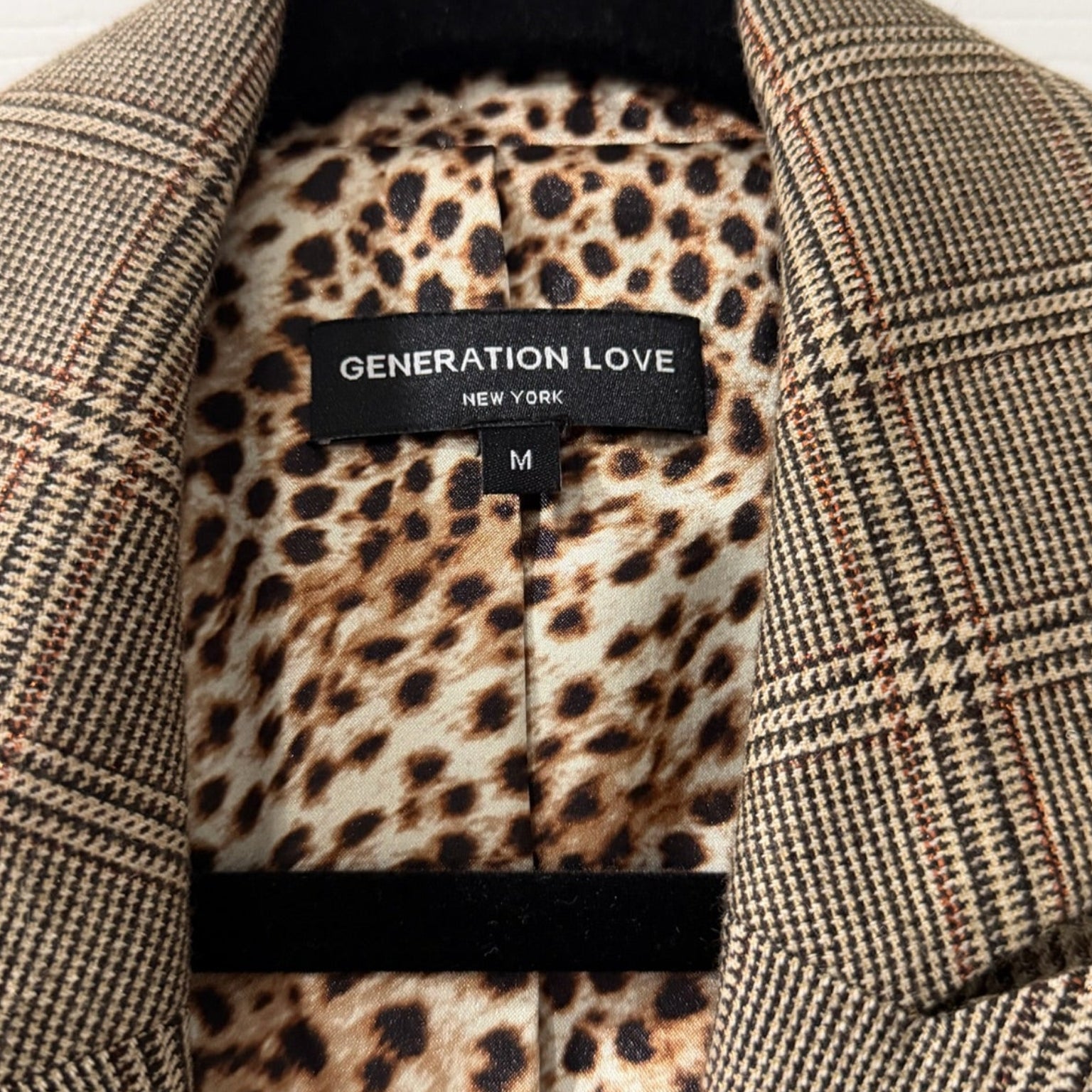 Generation Love Plaid Double Breasted Blazer Size M