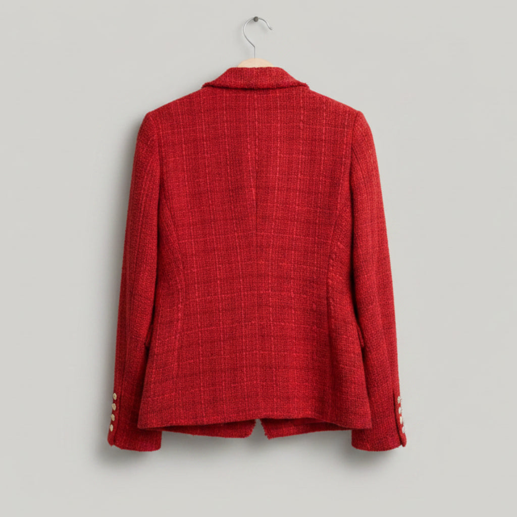 Generation Love Red Tweed Double Breasted Blazer Size M