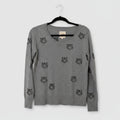 Chaser Grey Tiger Print Sweater Size S