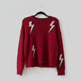 Rails Red Aries Cashmere Wool Lightning Bolt Sweater Size S