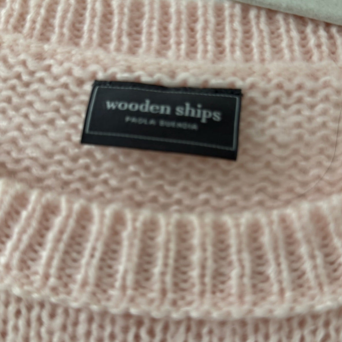 Wooden Ships Skiing Rabbit Pink Sweater Size S/M