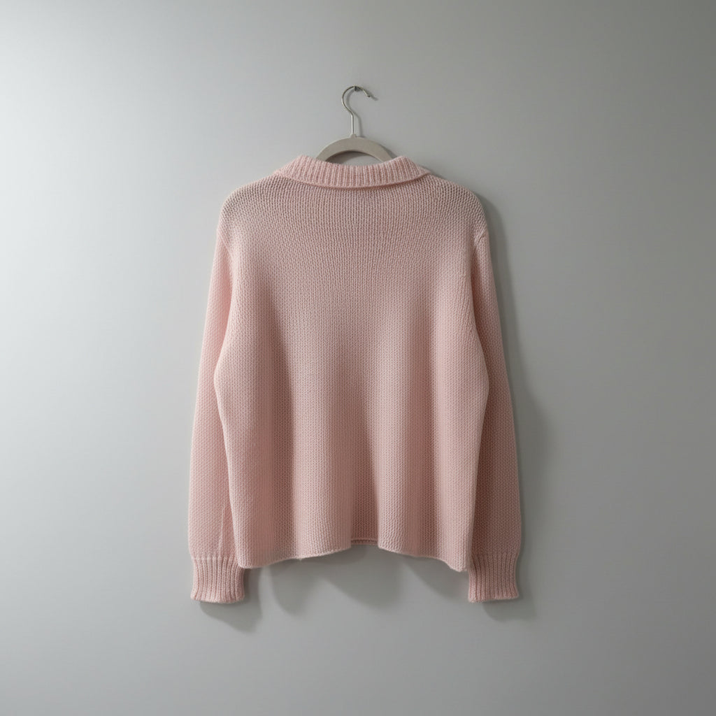 Wooden Ships Skiing Rabbit Pink Sweater Size S/M